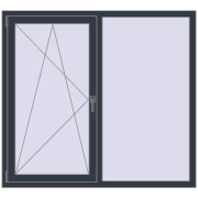 OPTIMUM REHAU EURO 70 1470x1340 mm ANTHRACITE_GREY_STRUKTURAL two-sided