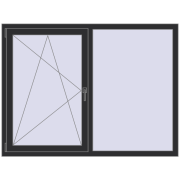 ENERGY-SAVING REHAU SYNEGO MD 1600x1200 mm ANTHRACITE_GREY_GLATT two-sided