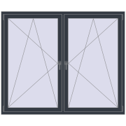 ENERGY-SAVING REHAU SYNEGO MD 1800x1500 mm ANTHRACITE_GREY_STRUKTURAL two-sided