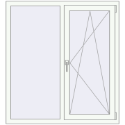 Ferestre 1200x1300 mm ALU STANDARD 72 RAL 9016 Traffic white two-sided