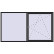 OPTIMUM REHAU EURO 70 2500x1400 mm ANTHRACITE_GREY_GLATT two-sided