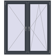 Ferestre 1300x1500 mm BASE REHAU EURO 60 ANTHRACITE_GREY_STRUKTURAL two-sided