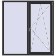 ENERGY-SAVING REHAU SYNEGO MD 1500x1600 mm ANTHRACITE_GREY_GLATT two-sided ENERGY-SAVING REHAU SYNEGO MD 1500x1600 mm ANTHRACITE_GREY_GLATT two-sided