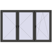 OPTIMUM REHAU EURO 70 2400x1500 mm BASALT_GREY two-sided