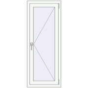 Ferestre 570x1420 mm ALU STANDARD 72 RAL 9016 Traffic white two-sided