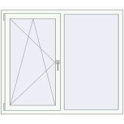 OPTIMUM REHAU EURO 70 1400x1200 mm RAL 9016 Traffic white two-sided