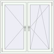 OPTIMUM REHAU EURO 70 1250x1250 mm RAL 9016 Traffic white two-sided
