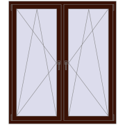 OPTIMUM REHAU EURO 70 1400x1600 mm BLACK_CHERRY two-sided