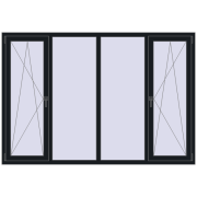 OPTIMUM REHAU EURO 70 2200x1500 mm BLACK_COOL_110L-2 two-sided