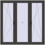 ENERGY-SAVING REHAU SYNEGO MD 1800x1800 mm BASALT_GREY two-sided ENERGY-SAVING REHAU SYNEGO MD 1800x1800 mm BASALT_GREY two-sided