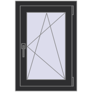 OPTIMUM REHAU EURO 70 500x800 mm ANTHRACITE_GREY_GLATT two-sided