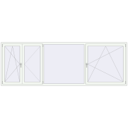 ENERGY-SAVING REHAU SYNEGO MD 3500x1200 mm RAL 9016 Traffic white two-sided