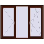 OPTIMUM REHAU EURO 70 1800x1400 mm BLACK_CHERRY two-sided