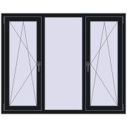 REHAU BRILLANT DESIGN 1550x1250 mm BLACK_COOL_110L-2 two-sided