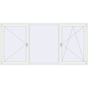 ENERGY-SAVING REHAU SYNEGO MD 2800x1350 mm RAL 9016 Traffic white two-sided