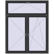 OPTIMUM REHAU EURO 70 1600x1970 mm ANTHRACITE_GREY_GLATT two-sided