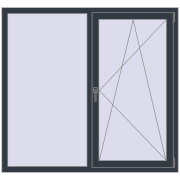 Ferestre 1500x1400 mm REHAU BRILLANT DESIGN ANTHRACITE_GREY_STRUKTURAL two-sided
