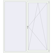 ENERGY-SAVING REHAU SYNEGO MD 2000x2250 mm RAL 9016 Traffic white two-sided