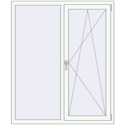Ferestre 1250x1550 mm BASE REHAU EURO 60 RAL 9016 Traffic white two-sided