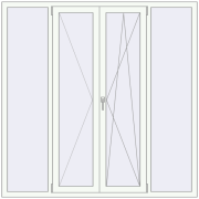 BASE REHAU EURO 60 1800x1800 mm RAL 9016 Traffic white two-sided