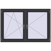 OPTIMUM REHAU EURO 70 1500x1000 mm ANTHRACITE_GREY_GLATT two-sided