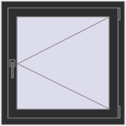 OPTIMUM REHAU EURO 70 800x800 mm ANTHRACITE_GREY_GLATT two-sided