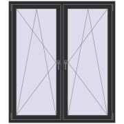 Ferestre 1400x1600 mm ENERGY-SAVING REHAU SYNEGO MD ANTHRACITE_GREY_GLATT two-sided