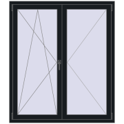 OPTIMUM REHAU EURO 70 1300x1500 mm BLACK_COOL_110L-2 two-sided OPTIMUM REHAU EURO 70 1300x1500 mm BLACK_COOL_110L-2 two-sided