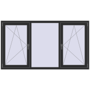 REHAU ARTEVO 2000x1100 mm BLACK_STRUCTURAL two-sided