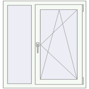 REHAU BRILLANT DESIGN 950x1000 mm RAL 9016 Traffic white two-sided