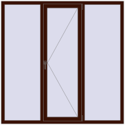 BASE REHAU EURO 60 1800x1800 mm BLACK_CHERRY two-sided