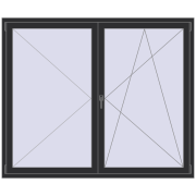 ENERGY-SAVING REHAU SYNEGO MD 1800x1500 mm ANTHRACITE_GREY_GLATT two-sided