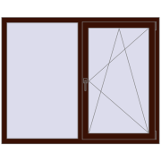 ENERGY-SAVING REHAU SYNEGO MD 1500x1200 mm BLACK_CHERRY two-sided