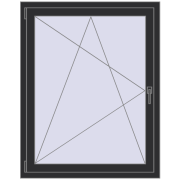 OPTIMUM REHAU EURO 70 980x1240 mm ANTHRACITE_GREY_GLATT two-sided