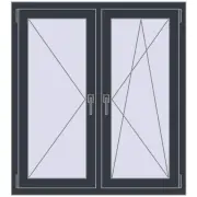 OPTIMUM REHAU EURO 70 1050x1160 mm ANTHRACITE_GREY_STRUKTURAL two-sided