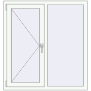 OPTIMUM REHAU EURO 70 1100x1170 mm RAL 9016 Traffic white two-sided