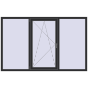 REHAU ARTEVO 2200x1380 mm ANTHRACITE_GREY_GLATT two-sided