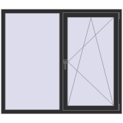 REHAU BRILLANT DESIGN 1500x1300 mm ANTHRACITE_GREY_GLATT two-sided