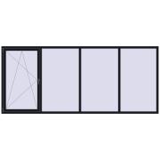OPTIMUM REHAU EURO 70 3500x1500 mm BLACK_COOL_110L-2 two-sided