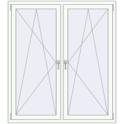 ENERGY-SAVING REHAU SYNEGO MD 1400x1600 mm RAL 9016 Traffic white two-sided