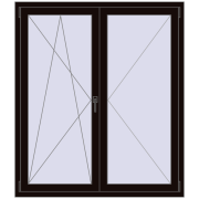 OPTIMUM REHAU EURO 70 1300x1500 mm BLACK_BROWN two-sided