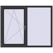 REHAU ARTEVO 1500x1200 mm ANTHRACITE_GREY_GLATT two-sided