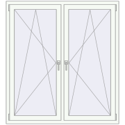 ENERGY-SAVING REHAU SYNEGO MD 1400x1500 mm RAL 9016 Traffic white two-sided