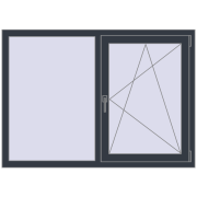 OPTIMUM REHAU EURO 70 1400x1000 mm ANTHRACITE_GREY_STRUKTURAL two-sided
