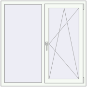 Ferestre 1200x1200 mm REHAU BRILLANT DESIGN RAL 9016 Traffic white two-sided