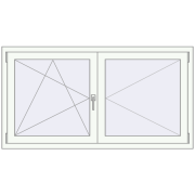 OPTIMUM REHAU EURO 70 1500x800 mm RAL 9016 Traffic white two-sided