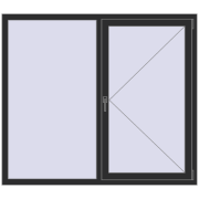 OPTIMUM REHAU EURO 70 1600x1400 mm BLACK_STRUCTURAL two-sided