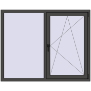 ENERGY-SAVING REHAU SYNEGO MD 1500x1200 mm BASALT_GREY two-sided