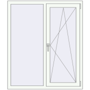 BASE REHAU EURO 60 1160x1350 mm RAL 9016 Traffic white two-sided