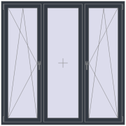 ENERGY-SAVING REHAU SYNEGO MD 1800x1800 mm ANTHRACITE_GREY_STRUKTURAL two-sided ENERGY-SAVING REHAU SYNEGO MD 1800x1800 mm ANTHRACITE_GREY_STRUKTURAL two-sided